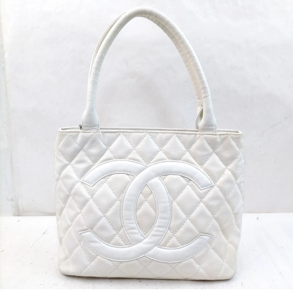 Auth Chanel CC Caviar Quilted Tassel Canvas Totes Bag - Picture 1 of 11